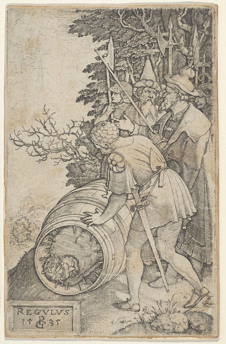 Copy of Attilius Regulus, from Roman Heroes, after Georg Pencz (German, Wroclaw ca. 1500–1550 Leipzig), Engraving 