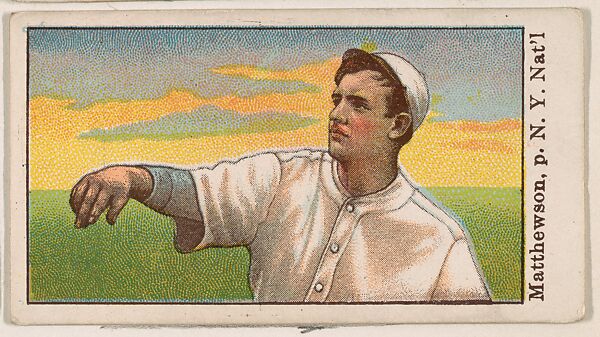 Matthewson, Pitcher, New York, National League, from the 50 Ball Players series (E101), Issued by Anonymous, American, 20th century, Commercial color lithograph 