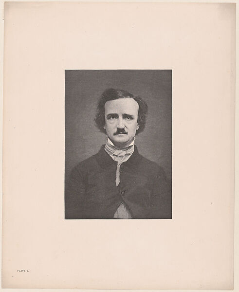 Portrait of Edgar Allan Poe, from "Scribner's Monthly Magazine", Timothy Cole (American, London 1852–1931 Poughkeepsie, New York), Wood engraving after a daguerreotype 