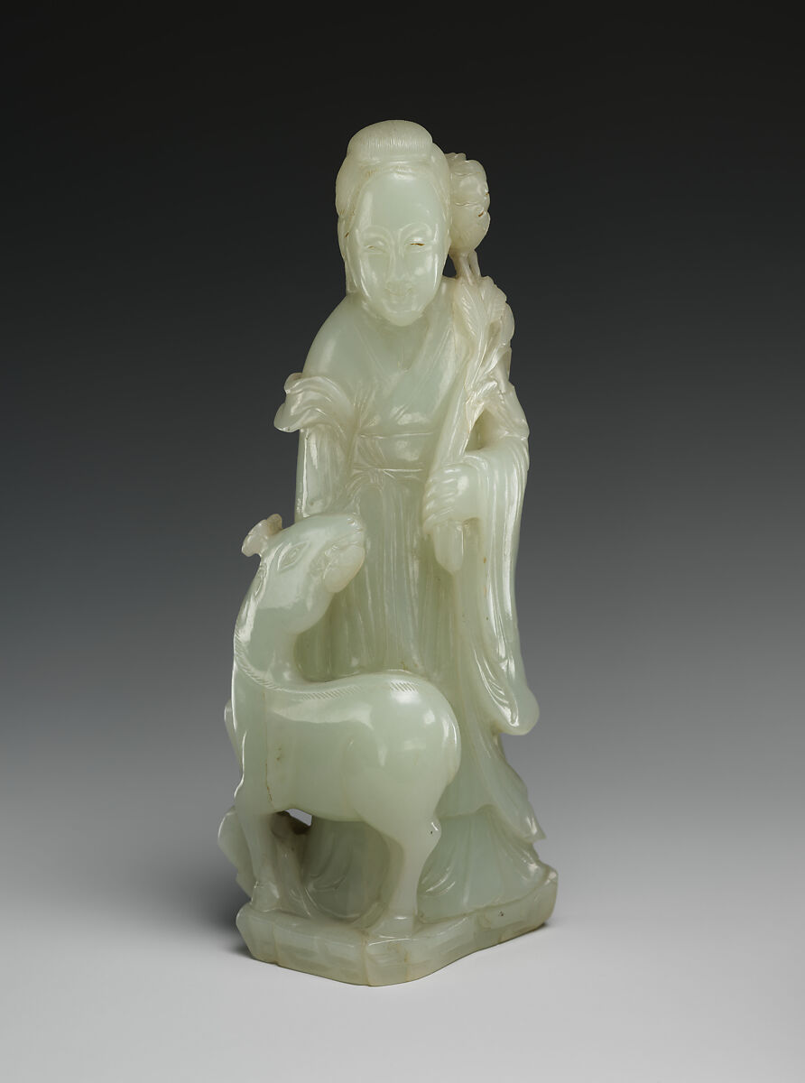 Fairy with a deer, Jade (nephrite), China 