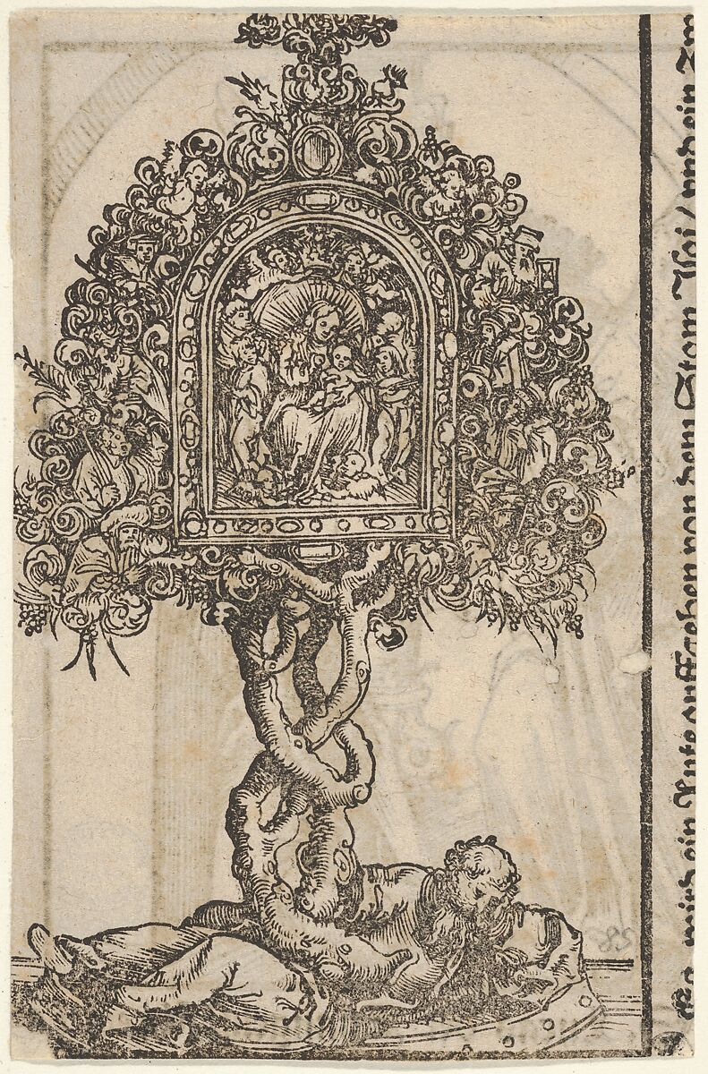 A Golden Reliquary with the Tree of Jesse, from the "Wittenberg Reliquaries", Lucas Cranach the Elder  German, Woodcut