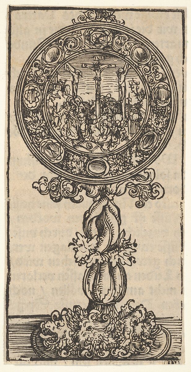A Silver-Gilt Pacifical with a Crucifixion, from the Large Series of Wittenberg Reliquaries, Lucas Cranach the Elder (German, Kronach 1472–1553 Weimar), Woodcut 