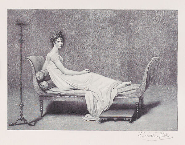 Madame Récamier, Timothy Cole (American, London 1852–1931 Poughkeepsie, New York), Wood engraving 