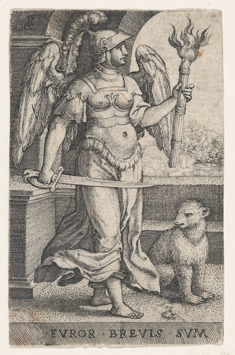 Wrath (Ira), from "The Seven Vices", Georg Pencz (German, Wroclaw ca. 1500–1550 Leipzig), Engraving 