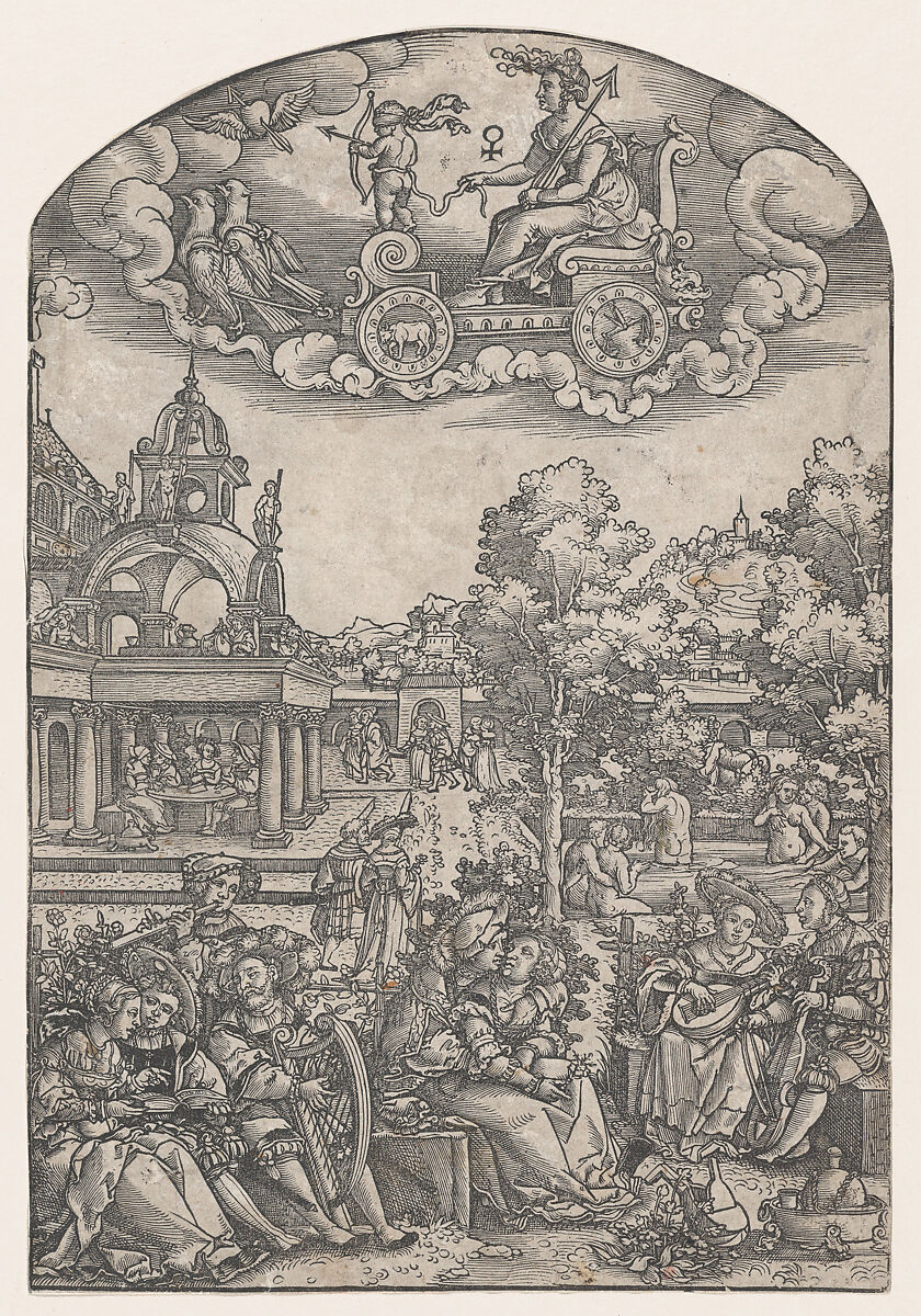 Venus, from The Seven Planets, Georg Pencz (German, Wroclaw ca. 1500–1550 Leipzig), Woodcut 
