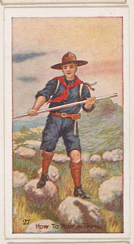 Card 27, How to Hide a Trail, from the Boy Scouts series (E41), issued by the Scout Gum Company or to promote Harlequin Taffy Candy