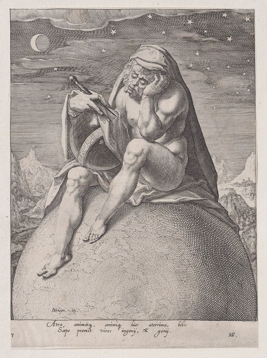Air (Melancholicus), from "The Four Temperaments", After Jacques de Gheyn II (Netherlandish, Antwerp 1565–1629 The Hague), Engraving 