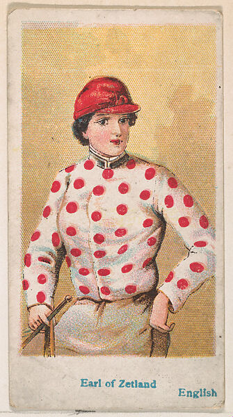 Earl of Zetland, English, from the Jockey Caramels series (E47) for the American Caramel Company, Issued by American Caramel Company, Philadelphia, Commercial color lithograph 