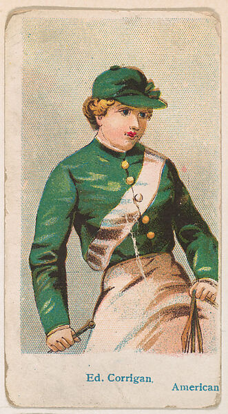Ed Corrigan, American, from the Jockey Caramels series (E47) for the American Caramel Company, Issued by American Caramel Company, Philadelphia, Commercial color lithograph 