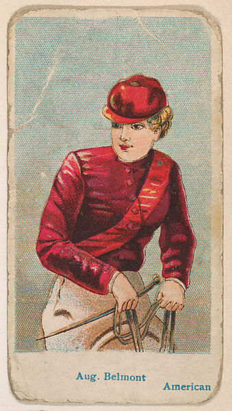 August Belmont, American, from the Jockey Caramels series (E47) for the American Caramel Company, Issued by American Caramel Company, Philadelphia, Commercial color lithograph 