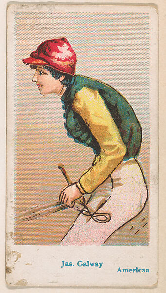 Jas. Galway, American, from the Jockey Caramels series (E47) for the American Caramel Company, Issued by American Caramel Company, Philadelphia, Commercial color lithograph 