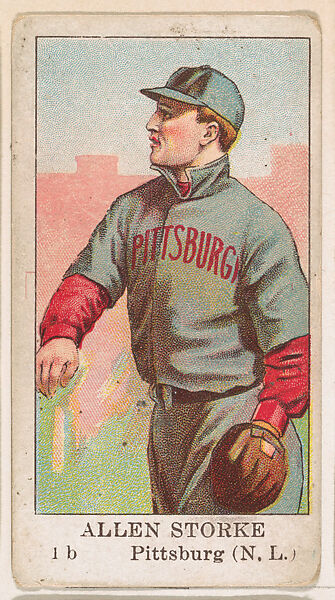 Allen Storke, 1st Base, Pittsburgh, National League, from the Baseball Caramels series (E91-C) for the American Caramel Company, Issued by American Caramel Company, Philadelphia, Commercial color lithograph 