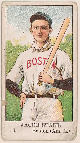 Jacob Stahl, 1st Base, Boston Red Sox, American League, from the Baseball Caramels series (E91-C) for the American Caramel Company, Issued by American Caramel Company, Philadelphia, Commercial color lithograph 