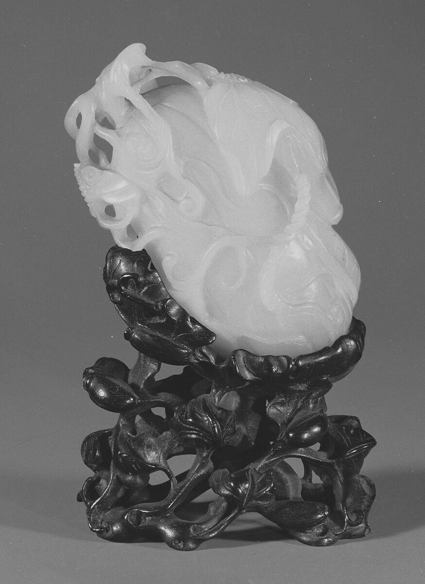 Paperweight on stand, White nephrite, jade, China 
