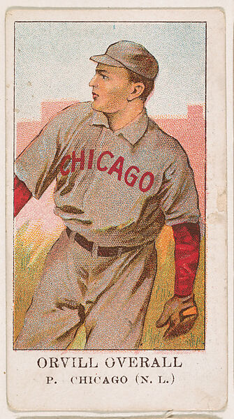 Orvill Overall, Pitcher, Chicago, National League, from the Baseball Caramels series (E91) for the American Caramel Company, Issued by American Caramel Company, Philadelphia, Commercial color lithograph 