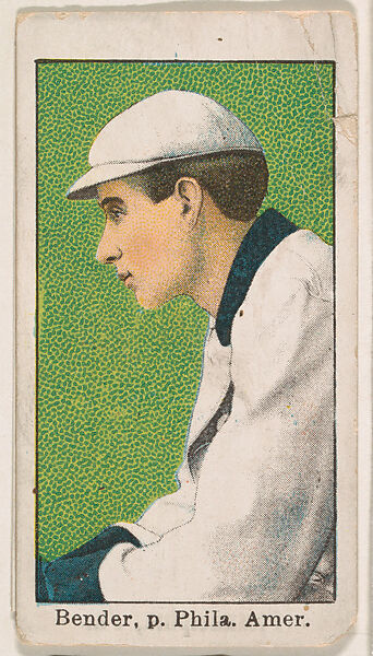 Bender, Pitcher, Philadelphia American League, from the Baseball Gum series (E92), issued by Croft and Allen Co. to promote Croft's Candy, Issued by Croft and Allen Co., Philadelphia, Commercial color lithograph 