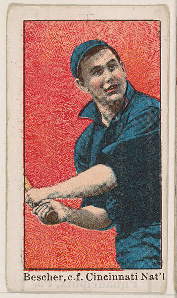 Bescher, Center Field, Cincinnati, National League, from the Baseball Gum series (E92), issued by Croft and Allen Co., Issued by Croft and Allen Co., Philadelphia, Commercial color lithograph 