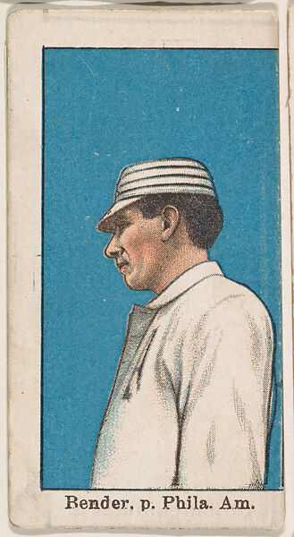 Bender, Pitcher, Philadelphia, American League, from the Baseball Gum series (E92), issued by Croft and Allen Co. to promote Croft's Swiss Milk Cocoa, Issued by Croft and Allen Co., Philadelphia, Commercial color lithograph 