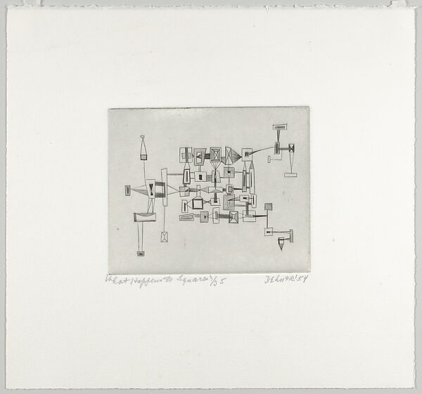 What Happens to Squares, Dorothy Dehner (American, Cleveland, Ohio 1901–1994 New York), Engraving and roulette 