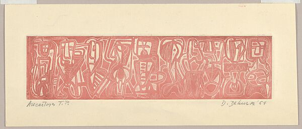 Ancestors, Dorothy Dehner (American, Cleveland, Ohio 1901–1994 New York), Etching and aquatint; red variant 