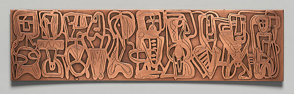 Copper plate for Ancestors, Dorothy Dehner (American, Cleveland, Ohio 1901–1994 New York), Etched copper plate 