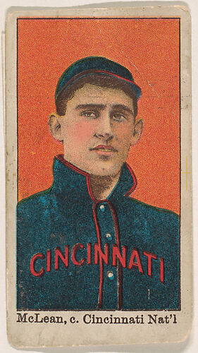 McLean, Catcher, Cincinnati, National League, from the Baseball Gum series (E92), issued by the Blake-Wenneker Candy Company to promote Nadja Caramels