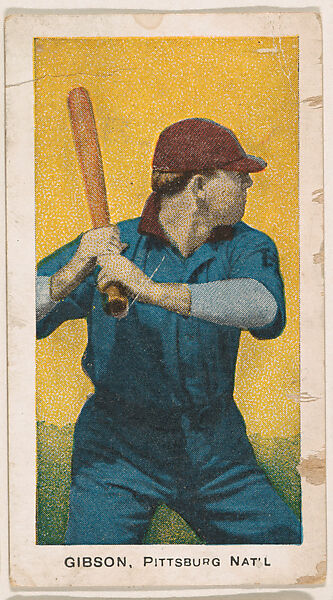 Gibson, Pittsburgh, National League, from the "Baseball Stars" series (E93), issued by the Standard Caramel Company, Issued by the Standard Caramel Company, Lancaster, Pennsylvania, Commercial color lithograph 
