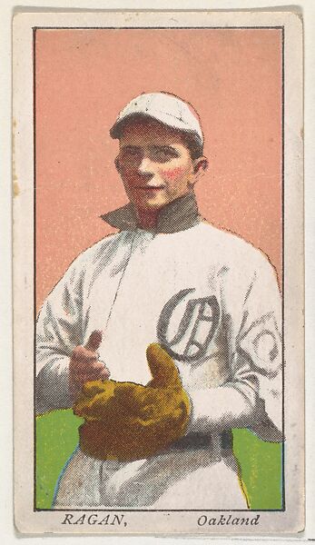 Ragan, Oakland, from the "Obak Baseball Players" set (T212), issued by the American Tobacco Company to promote Obak Mouthpiece Cigarettes, Issued by the California branch of the American Tobacco Company, Commercial color lithograph 