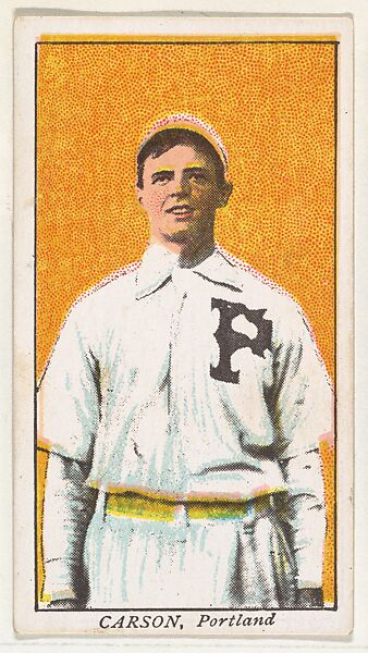 Carson, Portland, from the "Obak Baseball Players" set (T212), issued by the American Tobacco Company to promote Obak Mouthpiece Cigarettes, Issued by the California branch of the American Tobacco Company, Commercial color lithograph 