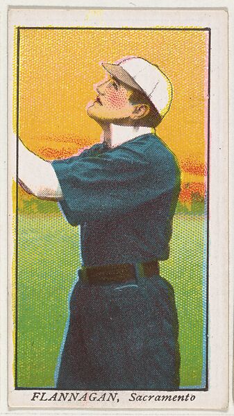 Flannagan, Sacramento, from the "Obak Baseball Players" set (T212), issued by the American Tobacco Company to promote Obak Mouthpiece Cigarettes, Issued by the California branch of the American Tobacco Company, Commercial color lithograph 