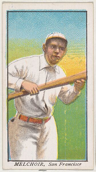 Melchoir, San Francisco, from the "Obak Baseball Players" set (T212), issued by the American Tobacco Company to promote Obak Mouthpiece Cigarettes, Issued by the California branch of the American Tobacco Company, Commercial color lithograph 