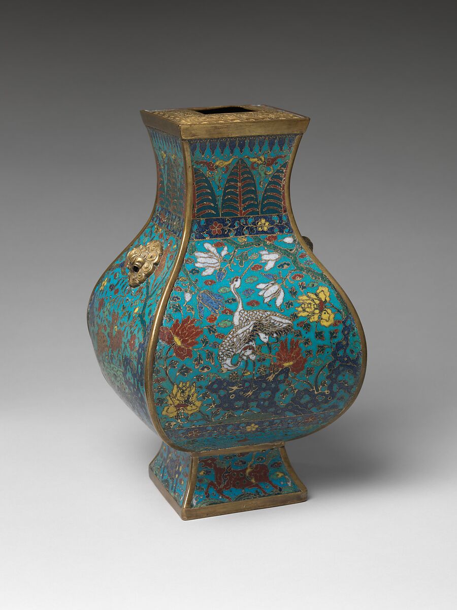 Vase with auspicious animals, Cloisonné enamel, China