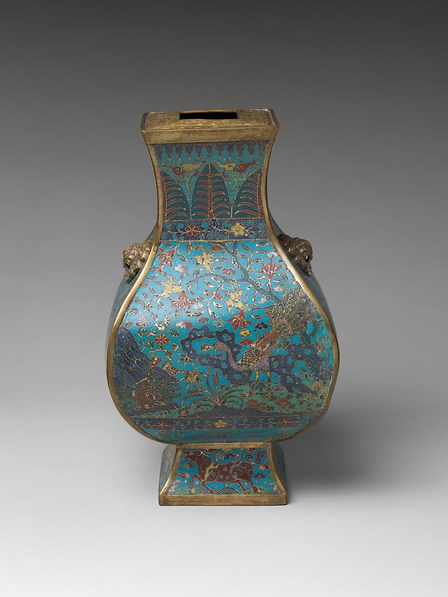 Vase with auspicious animals, Cloisonné enamel, China