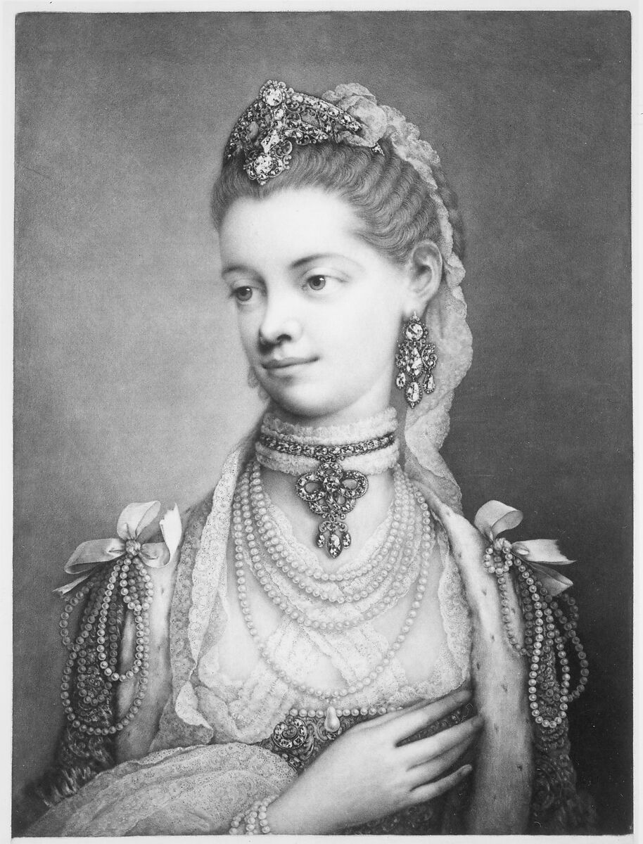Her Most Excellent Majesty Charlotte, Queen of Great Britain, Thomas Frye (Irish, Edenderry 1710/11–1762 London), Mezzotint; first state, before letters
