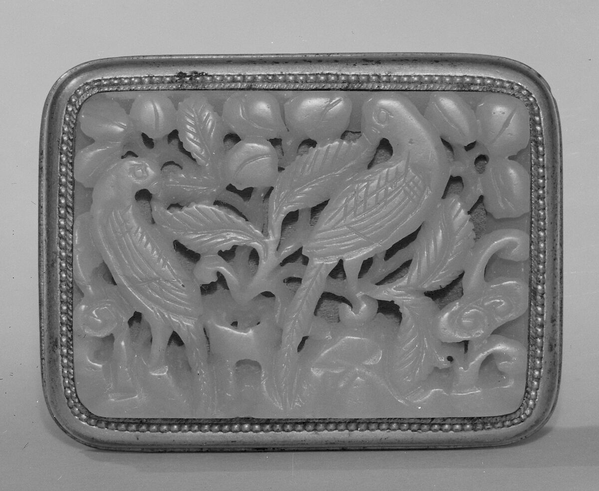 Buckle, Jade, gilt bronze, China 