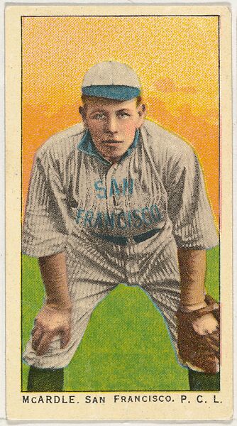 McArdle, San Francisco, Pacific Coast League, from the "Obak Baseball Players" set (T212), issued by the American Tobacco Company to promote Obak Mouthpiece Cigarettes, Issued by the California branch of the American Tobacco Company, Commercial color lithograph 