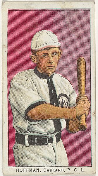 Hoffman, Oakland, Pacific Coast League, from the "Obak Baseball Players" set (T212), issued by the American Tobacco Company to promote Obak Mouthpiece Cigarettes, Issued by the California branch of the American Tobacco Company, Commercial color lithograph 