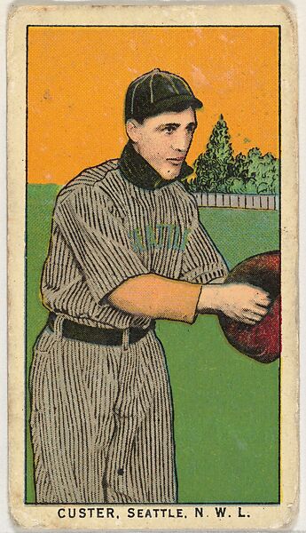 Custer, Seattle, Northwestern League, from the "Obak Baseball Players" set (T212), issued by the American Tobacco Company to promote Obak Mouthpiece Cigarettes, Issued by the California branch of the American Tobacco Company, Commercial color lithograph 