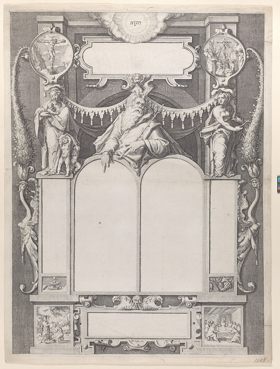 Moses with the Tables of the Law, Workshop of Jacques de Gheyn II (Netherlandish, Antwerp 1565–1629 The Hague), Engraving 