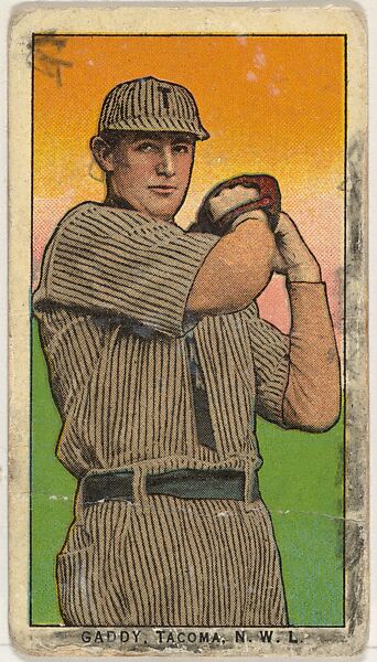 Gaddy, Tacoma, Northwestern League, from the "Obak Baseball Players" set (T212), issued by the American Tobacco Company to promote Obak Mouthpiece Cigarettes, Issued by the California branch of the American Tobacco Company, Commercial color lithograph 