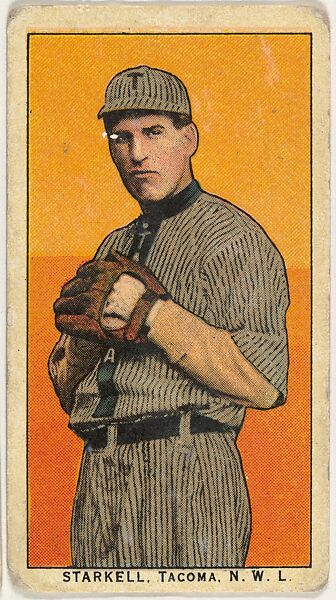 Starkell, Tacoma, Northwestern League, from the "Obak Baseball Players" set (T212), issued by the American Tobacco Company to promote Obak Mouthpiece Cigarettes, Issued by the California branch of the American Tobacco Company, Commercial color lithograph 