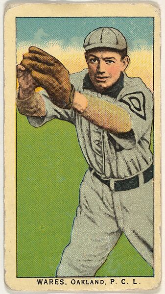 Wares, Oakland, Northwestern League, from the "Obak Baseball Players" set (T212), issued by the American Tobacco Company to promote Obak Mouthpiece Cigarettes, Issued by the California branch of the American Tobacco Company, Commercial color lithograph