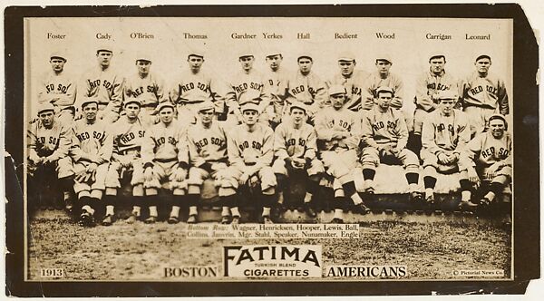 Boston Red Sox, American League, from the "Baseball Team" series (T200), issued by Liggett & Myers Tobacco Company to promote Fatima Turkish Blend Cigarettes, Photographic copyright, The Pictorial News Co., Photograph 