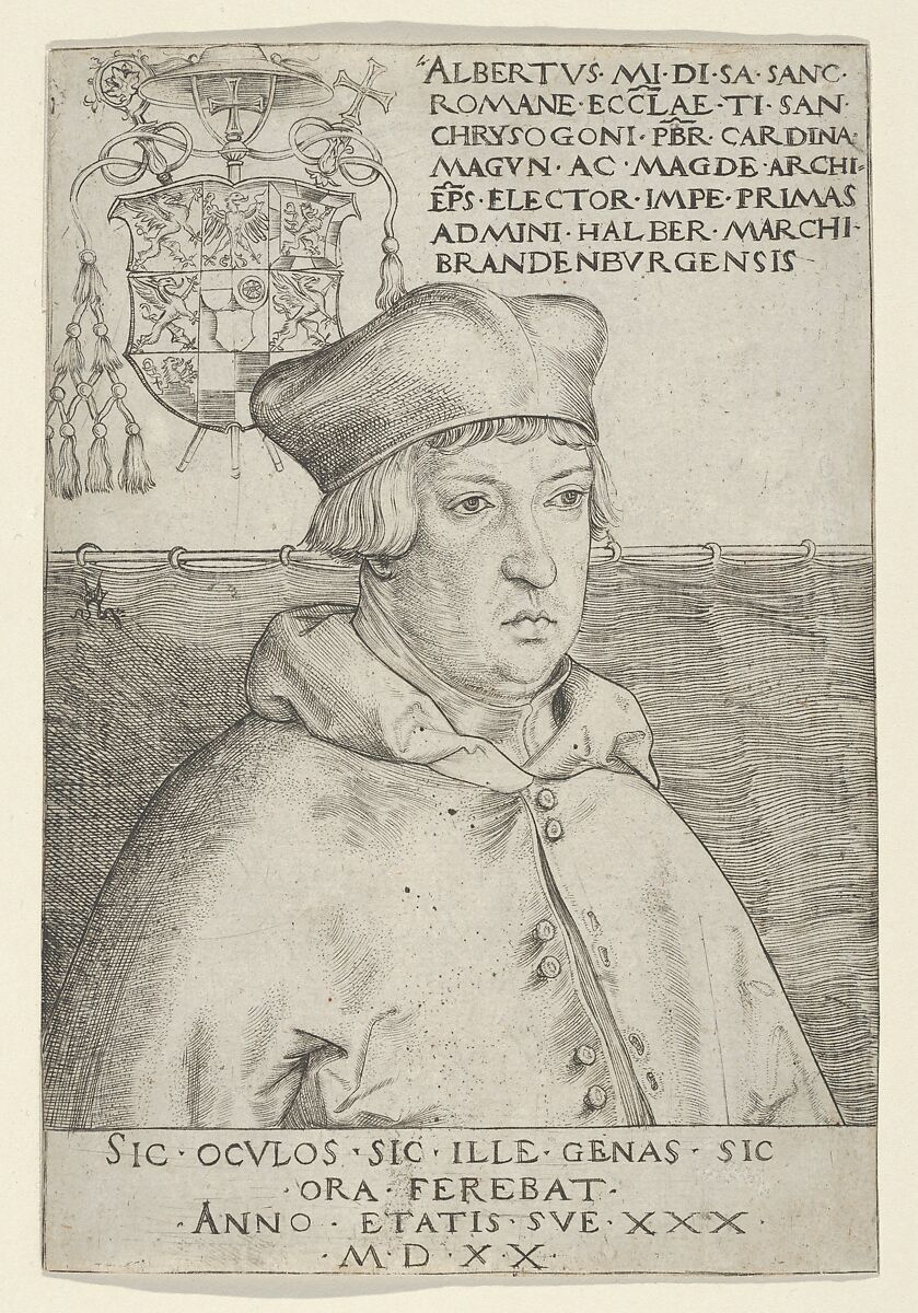 Cardinal Albrecht of Brandenburg, Lucas Cranach the Elder (German, Kronach 1472–1553 Weimar), Engraving 