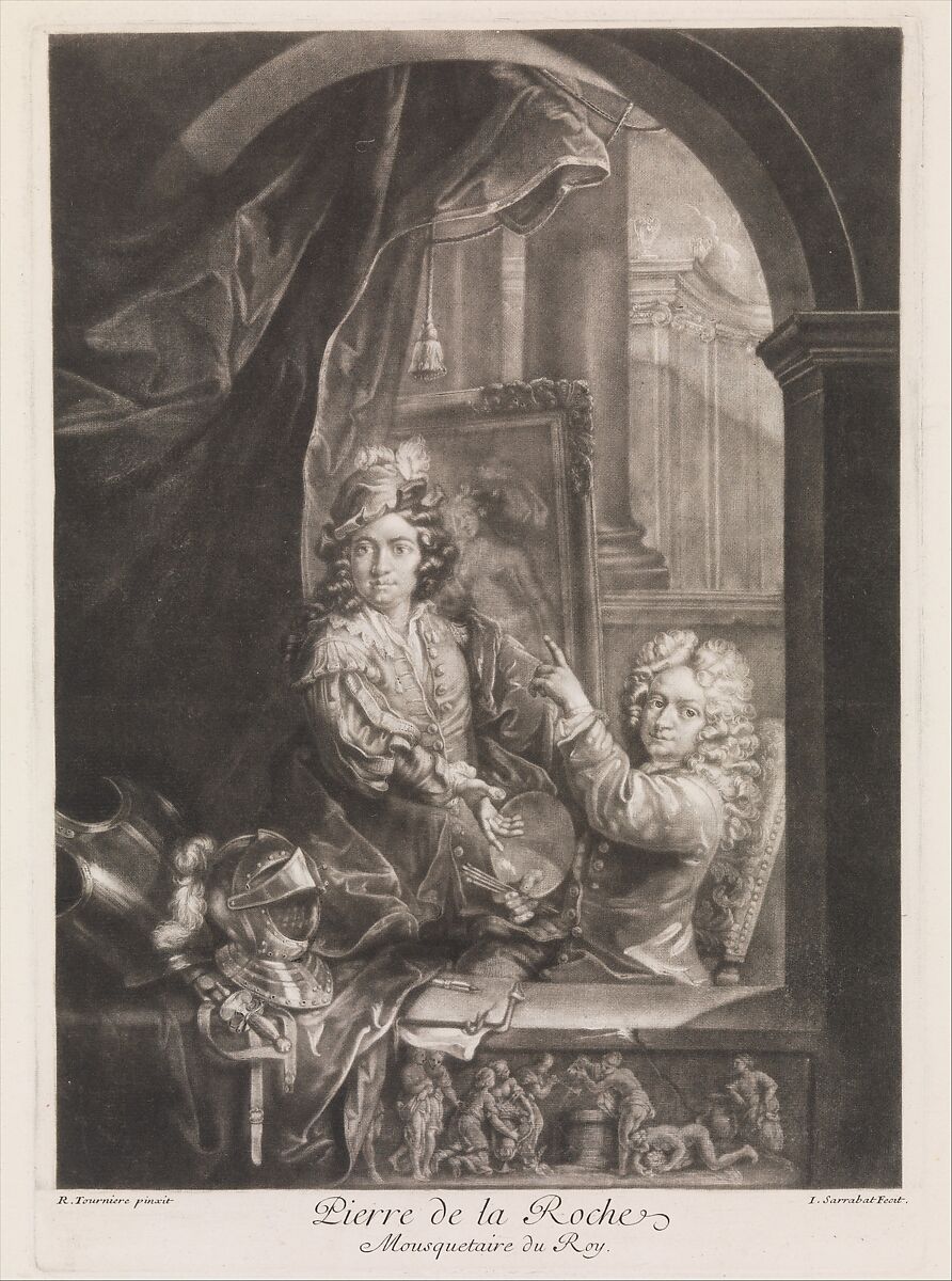 Portrait of Pierre de la Roche, Isaac Sarrabat (French, 18th century), Mezzotint; second state of two 