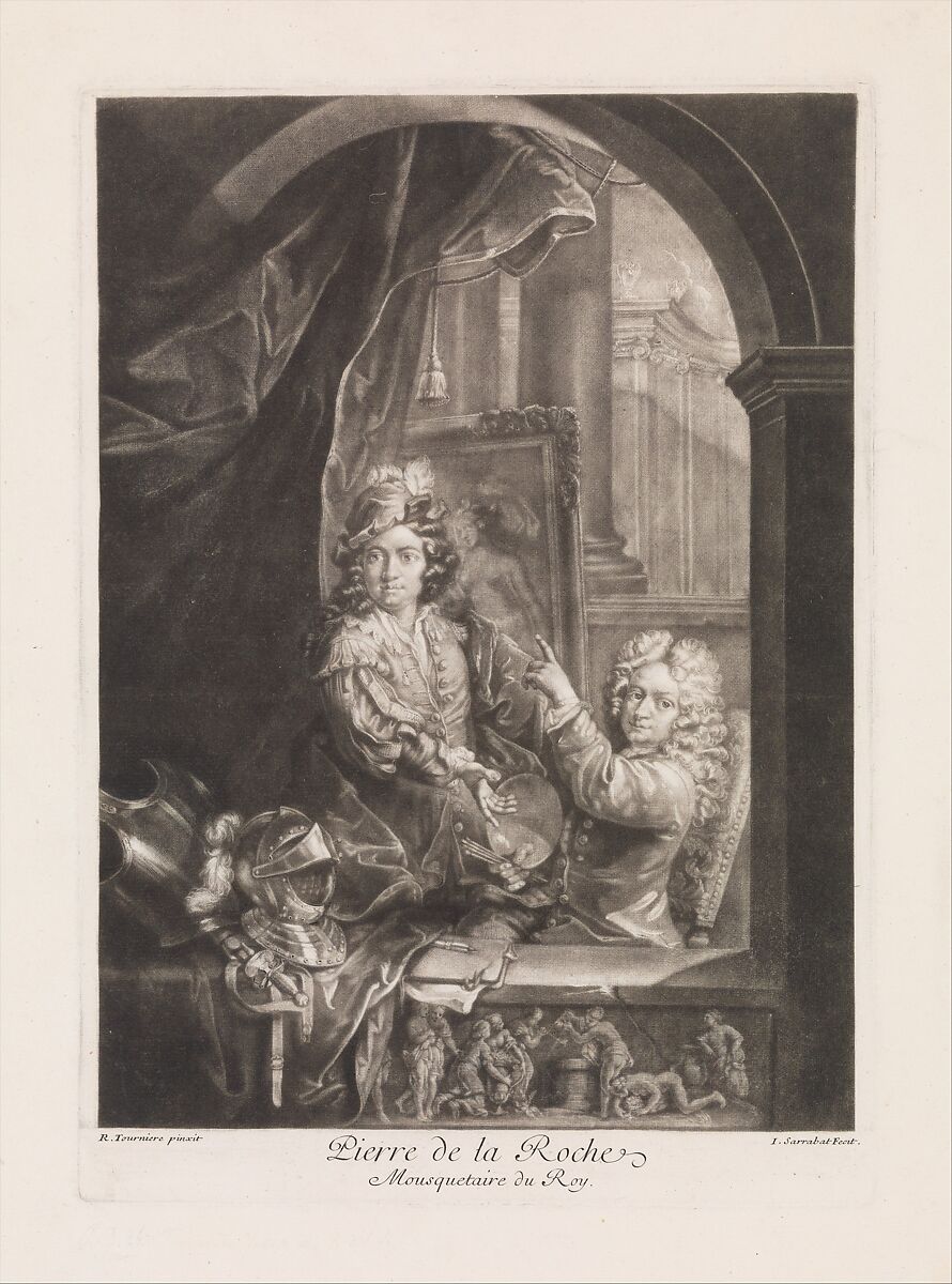 Portrait of Pierre de la Roche, Isaac Sarrabat (French, 18th century), Mezzotint; second state of two