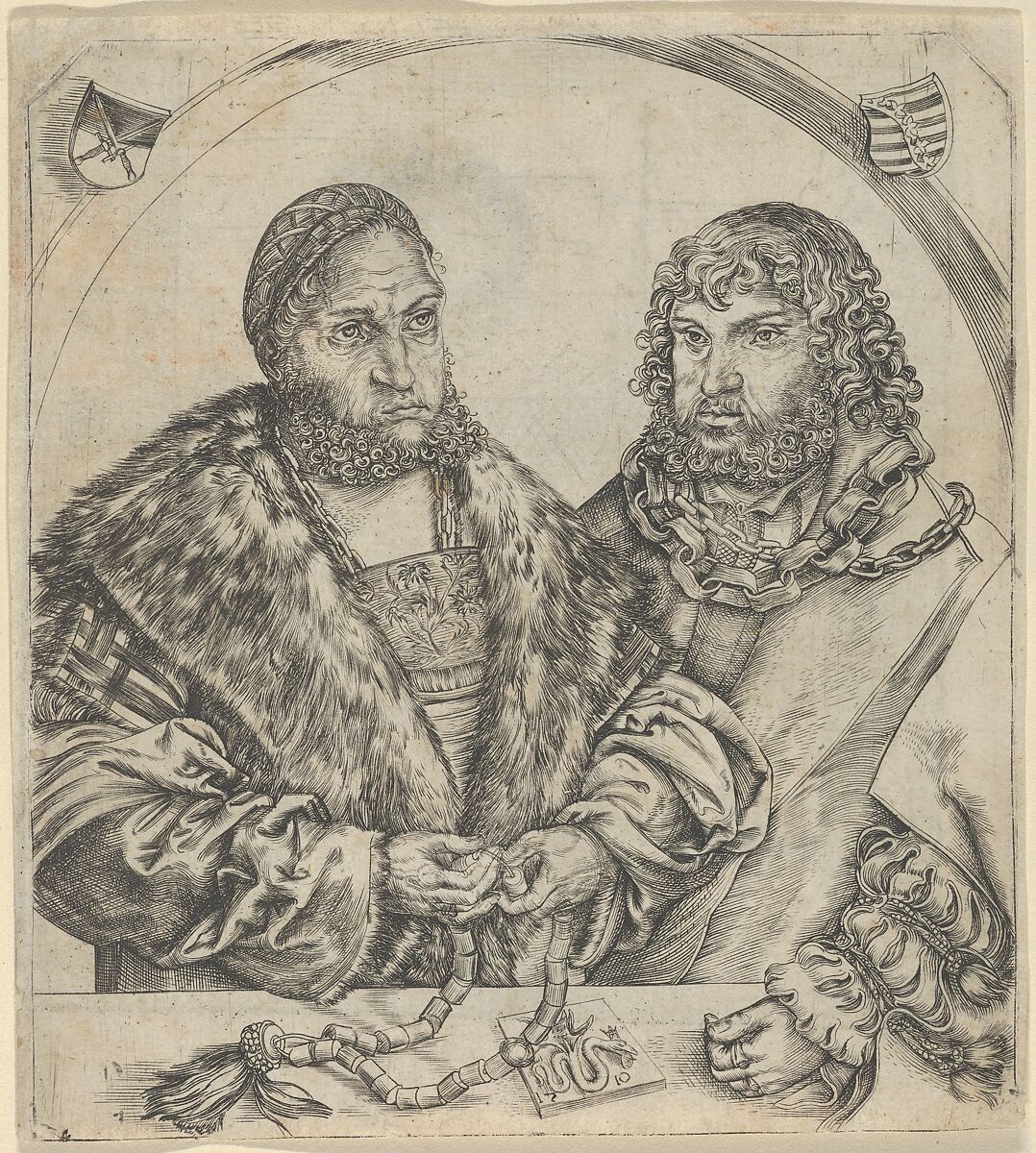 Frederick the Wise and John the Constant of Saxony, Lucas Cranach the Elder  German, Engraving