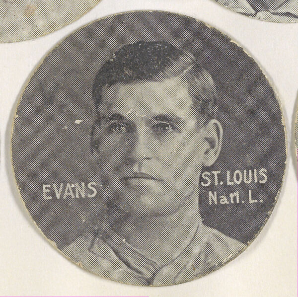 Evans, St. Louis, National League, from the Stars of the Diamond series (E254) issued by the Colgan Gum Company, Issued by Colgan Gum Company, Louisville, Kentucky, Photolithograph 