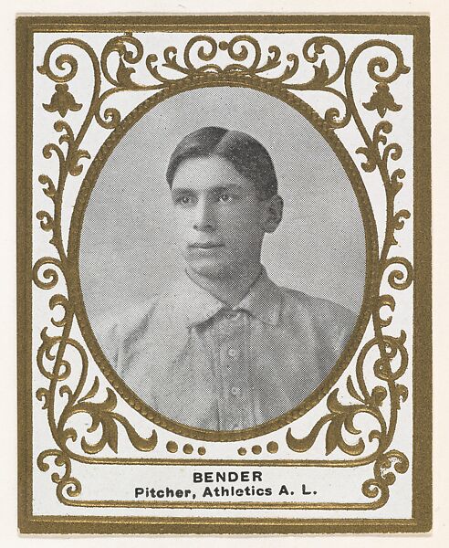 Bender, Pitcher, Athletics, American League, from the Baseball Players (Ramlys) series (T204) issued by the Mentor Company to promote Ramly and T.T.T. Turkish Cigarettes, Issued by Mentor Company, Boston, Photolithograph 
