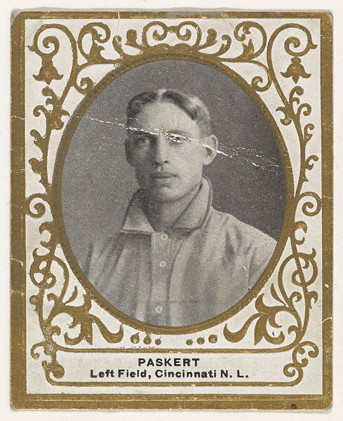 Paskert, Left Field, Cincinnati, National League, from the Baseball Players (Ramlys) series (T204) issued by the Mentor Company to promote Ramly and T.T.T. Turkish Cigarettes, Issued by Mentor Company, Boston, Photolithograph 